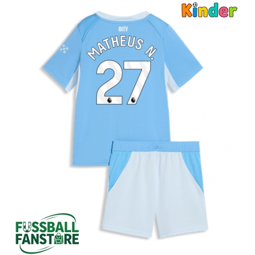 Manchester City Matheus Nunes #27 Replik Heimtrikot Kinder 2026-27 Kurzarm (+ Kurze Hosen)